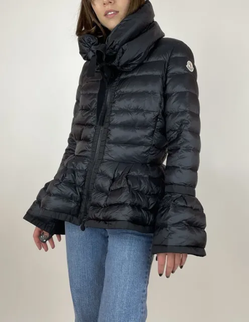 Moncler Down Jacket Women Puffer Scarf Black Size 1