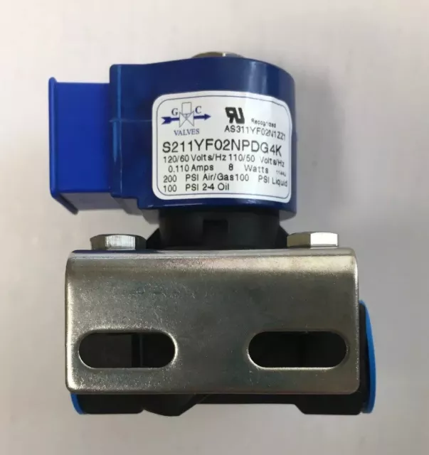 GC Valves S211YF02NPDG4K Solenoid New 1pc. 120/60 0.11Amps 8 Watts 2way 1/2” NPT