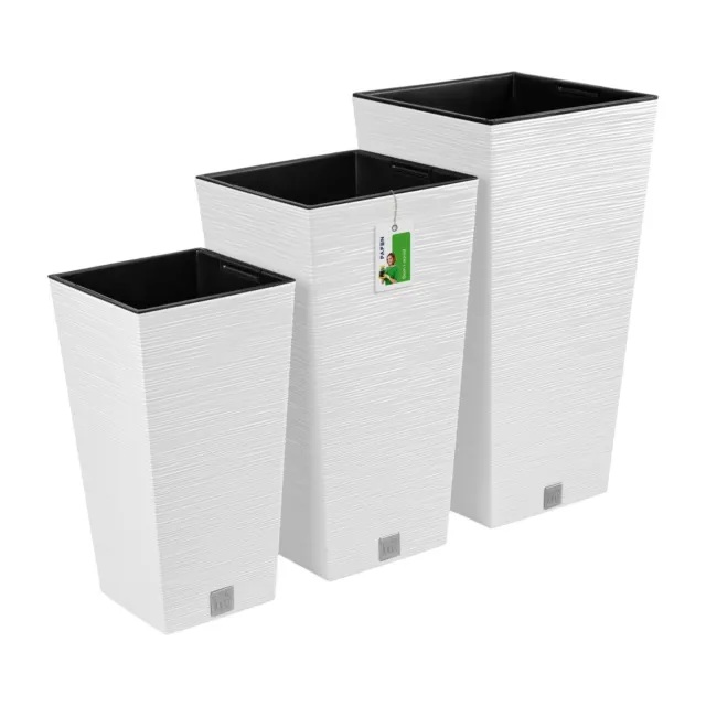 Ensemble de pots de fleurs Prosperplast Furu Blanc