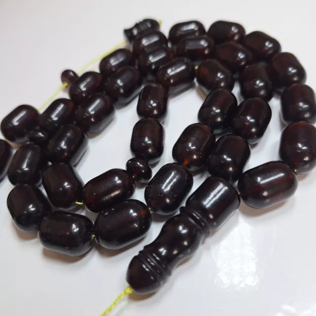 🍒Natural Baltic Amber Islamic Prayer Beads Misbaha Tasbih Rosary 77g Pressed🍒