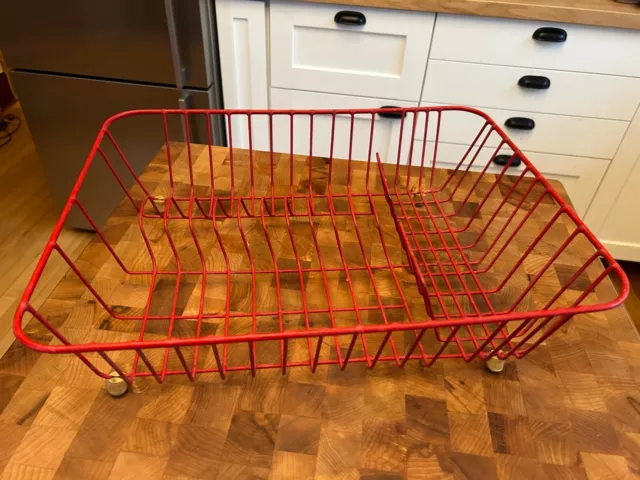 Vintage rubbermaid coated dish rack RED