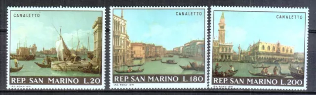 San Marino 1971 972-74 Cuadros De Antonio Canal Canaletto Sellos Nuevos Mnh
