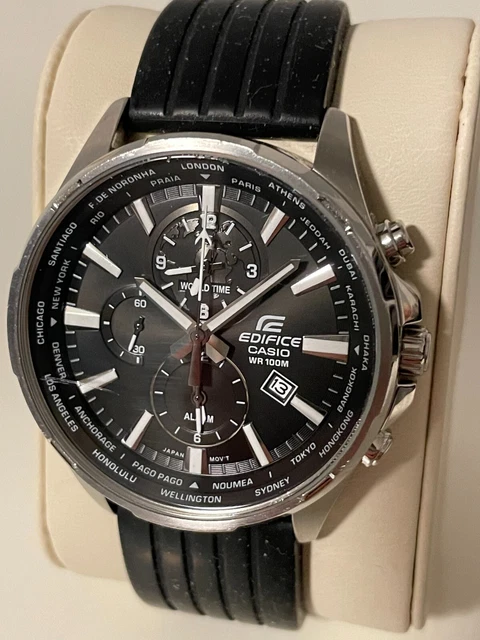 OROLOGIO UOMO WEIDE 2305 XXL 3 Fusi Orari Bracciale Pelle Water