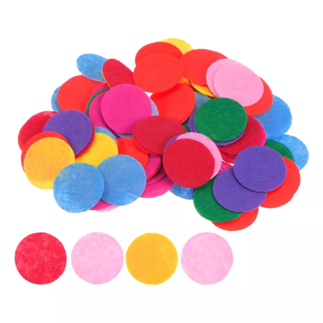 200pcs Round Felt Circles, 30mm 1-1/4" Craft Felt Pads Fabric Pad Mixed Color