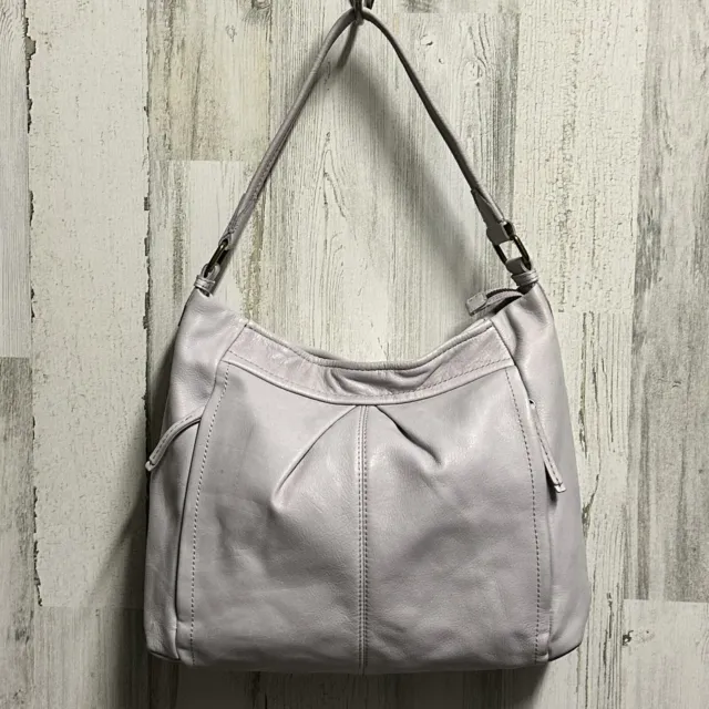 American Leather Co. Large Hobo White Shoulder Handbag Purse Bag