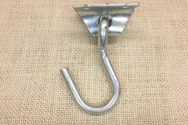 Old Swivel Plant Hook Porch Steel Hanger Rustic 1 3/4 X 2 1/8 X 3 1/2” Vintage