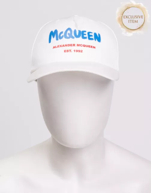 RRP€352 ALEXANDER MCQUEEN Baseball Cap Size 58 M Printed Front Made in Italy