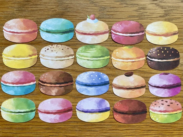 20x Watercolour Macaroon/Macaron Card Toppers Card Making Mothers Day Birthday