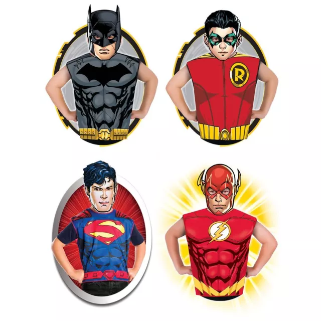 DC Comics Child Fancy Dress Party Pack Mask & Top Quick Easy Costume Set