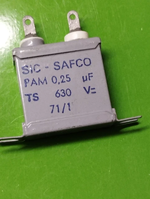 Condensateur à Bain D'huile 6 µF 1000V Sic-Safco - Pièce Neuve NOS, Référence D2H2