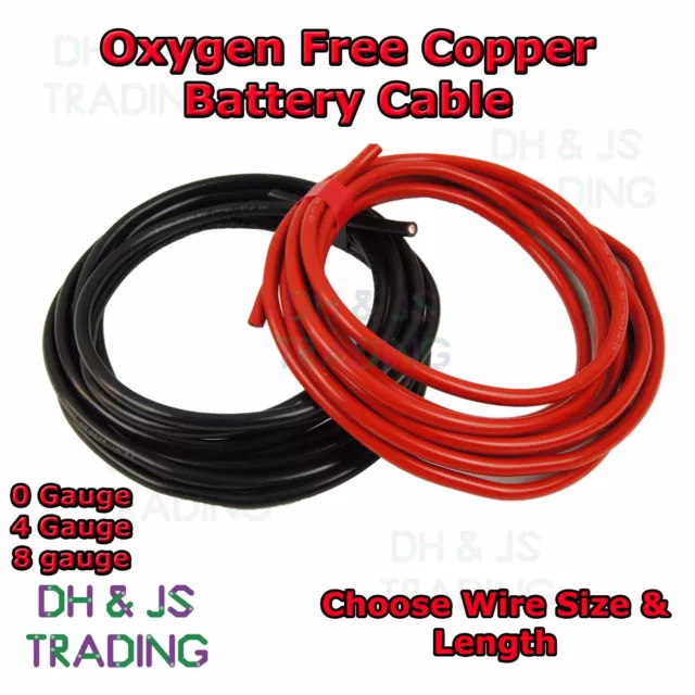 0 4 8 Gauge Battery Earth Power Cable 0AWG 4AWG 8AWG Oxygen Free Copper OFC Wire