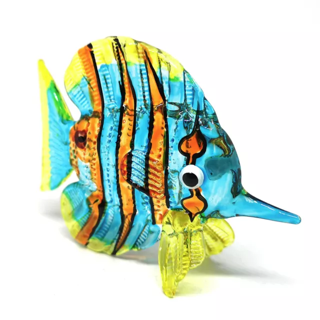Hand Blown Glass Sea Fish Figurine Ocean Style Gift Decor Miniature Sculpture