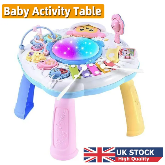 Kids Baby Activity Table Early Educational Study Activity Play Music Toys Gift
