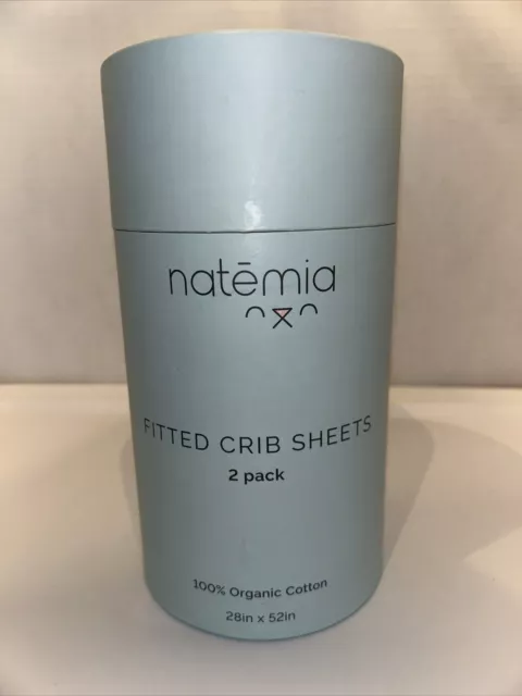 Natemia 100% Organic Cotton Fitted Crib Sheet Percale READ