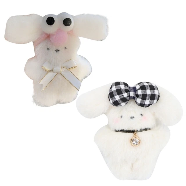 Black Rope Rabbit Toy Pendant Keychain for Valentines Day Decor Craft Supplies