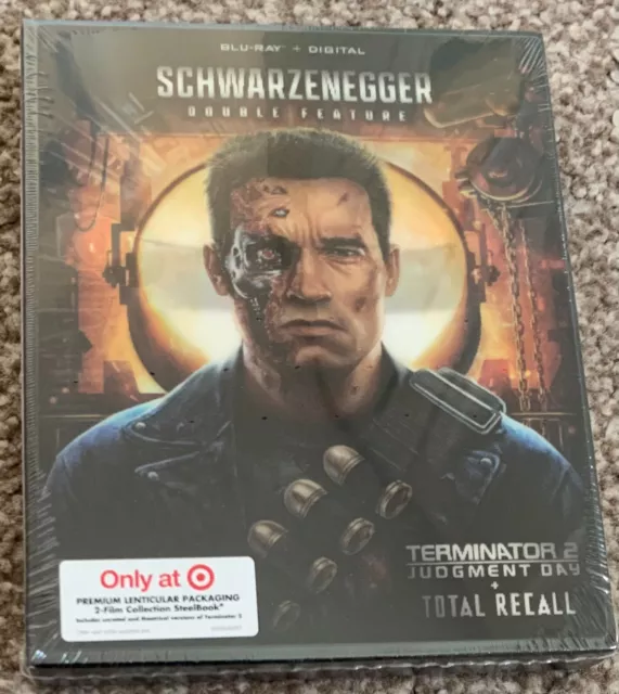 Terminator 2 Judgment Day+Total Recall- Target Lenticular Bluray Steelbook *New*