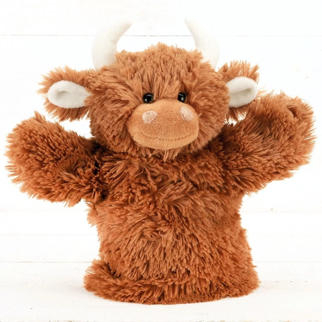 HIGHLAND COO PUPPET Highland cow hand puppet cows plush puppets soft