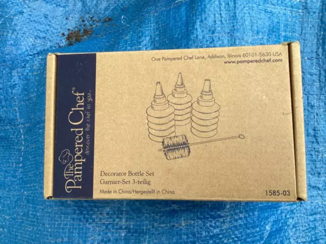 THE PAMPERED CHEF Set bottiglie decorative con spazzola di pulizia, tubazioni per ghiaccio