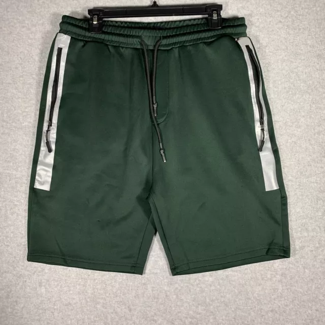 Public Record Men’s Athletic Shorts Dark Green Elastic Waist Drawstring Size XL