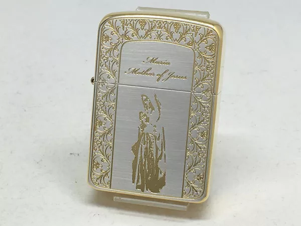 Zippo Oil Lighter 1941 Replica Saint Virgin Mary silver/gold