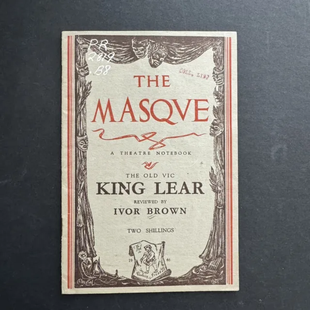 THE MASQUE Theatre Notebook Old Vic KING LEAR Ivor Brown Lionel Carter EX-LIB