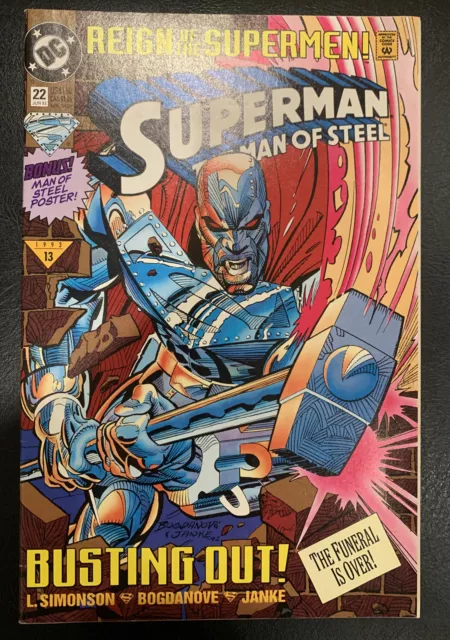 Superman The Man of Steel #22 June 1993 DC Comics First appearance of Steel