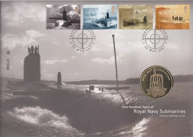 (74301) MEDALLION Submarines GB Royal Mint RM FDC Gosport 2001