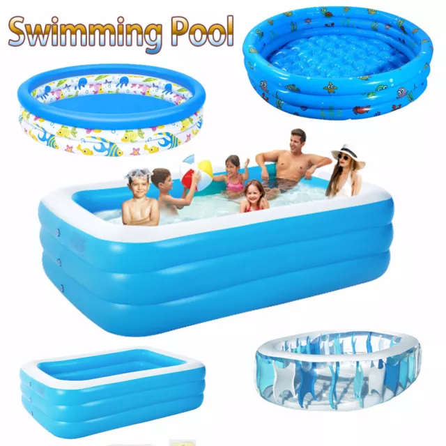 Outdoor Inflatable Swimming Pool Garden Summer Adult & Kiddie Pools Above-Ground