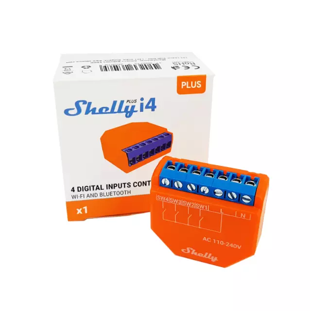 Shelly Plus i4 Contrôleur wifi 4 entrées 1W 110-240V - SHI4
