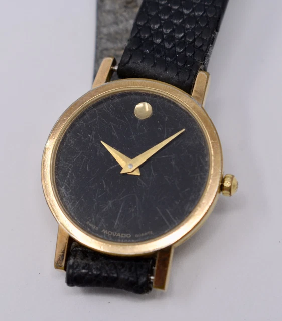 Classic Movado Museum Swiss Quartz 87-a1-832 Ladies Gold Plated Wristwatch
