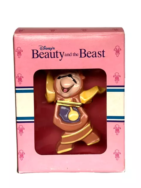 VTG Schmid Disney Cogsworth BEAUTY & BEAST Clock Ceramic Figurine, New Open Box