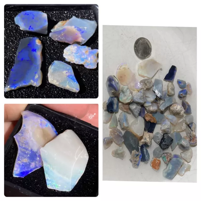 Black Crystal Opal Parcel Stones Australia Lightning Ridge Opals 235ct Rough