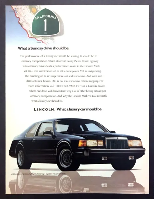 1988 Lincoln Mark VII LSC Coupe photo "What a Luxury Car Should Be" print ad