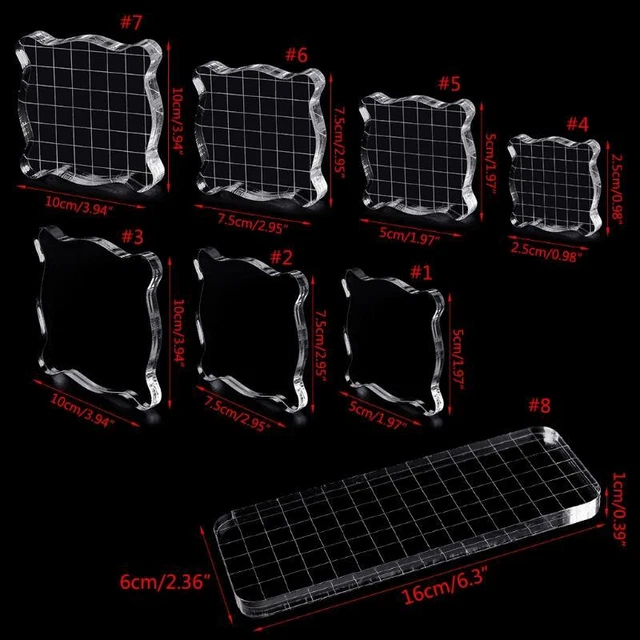 Acrylic Clear Stamping Block Grid and Grip Scrapbook Craft Making Essential Tool