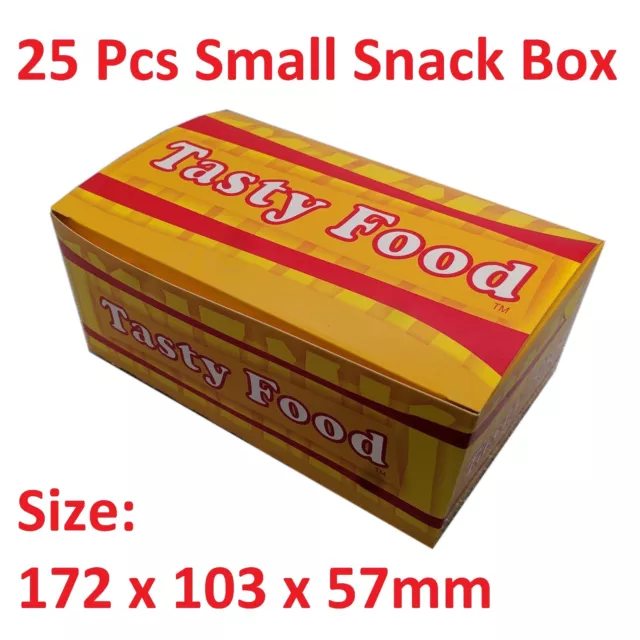 25 x Small Snack Box Chips Chicken Kebab Fish Food Paper Cardboard Takeaway Box