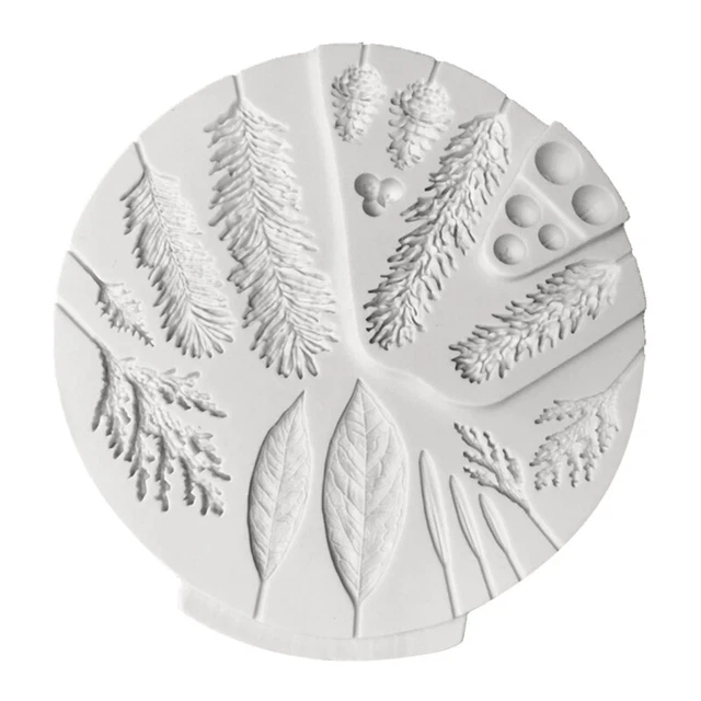 Pinecone Fondant Mold Winter Foliage Flower Silicone Mold Pine Branch Resin Mold
