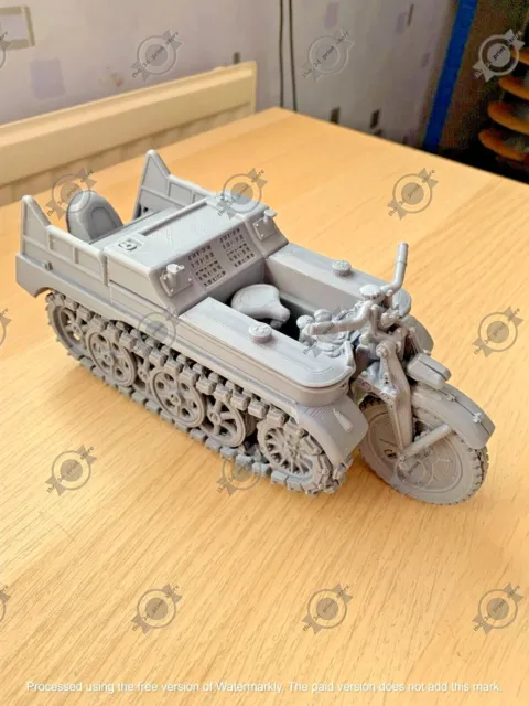 Ww2 German, Sd.kfz.2 - Kettenkrad 3D Printed, Many Scales Available