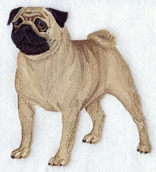 Embroidered Short-Sleeved T-Shirt - Pug I1187 Sizes S - XXL