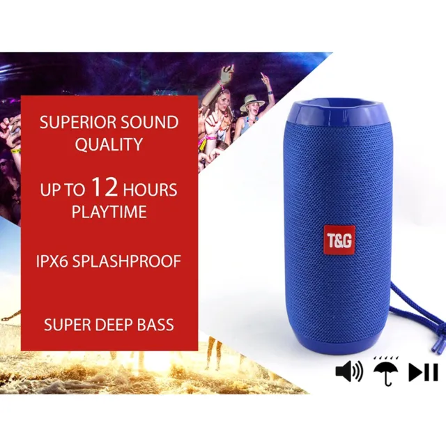 TG117 Waterproof Dual Diaphragm Outdoor Portable Wireless Speaker HEE