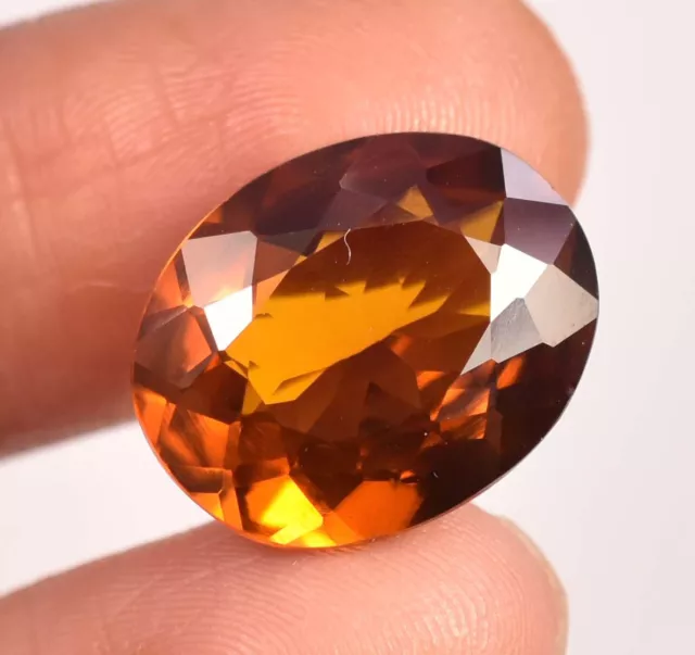 12.05 Ct Natural Dark Orange Hessonite Garnet Certified AAA Loose Gemstone