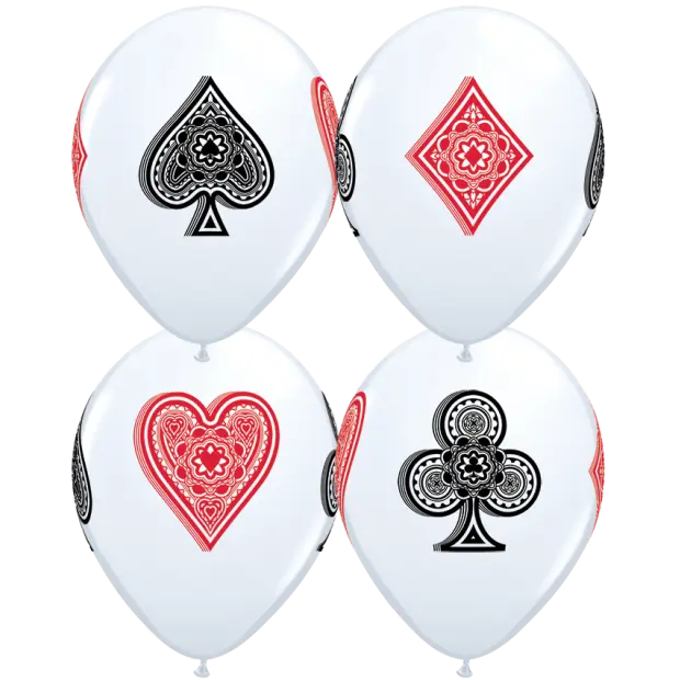 Casino Cards Party Happy Birthday Balloons 10Pk Favours Decorations Poker