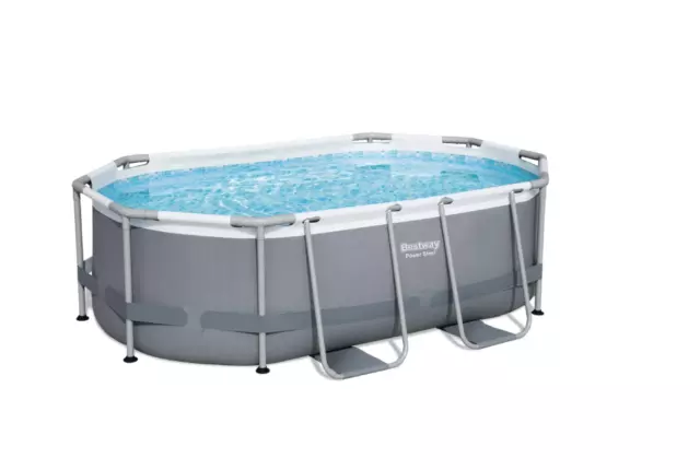 Bestway® Power Steel™ Frame Pool Set mit Filterpumpe 305 x 200 x 84 cm, grau, ov