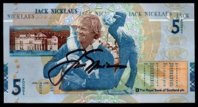 Royal Bank of SCOTLAND £5 - Jack Nicklaus SIGNED banknote - 2005 - Golf