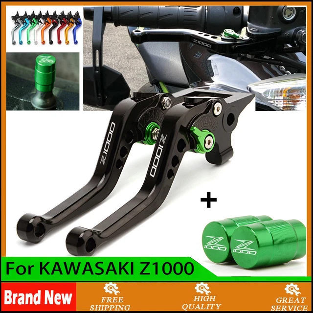 For KAWASAKI Z1000 Z 1000 Motorcycle Adjustable CNC Brake Clutch Levers tire cap