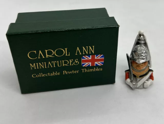 Carol Ann Miniatures Collectible Pewter Lifeguard Thimble Hinged Top