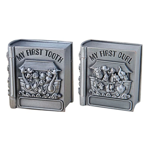 Babies First Tooth & Curl Metal Storage Box Home Art Craft Baby Keepsake for Cas