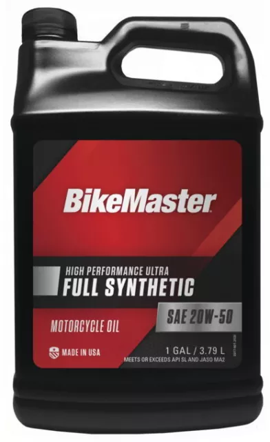 BikeMaster Full-Synthetic Oil, Gallon, 20W50 1 Gallon 532326 bkm532326