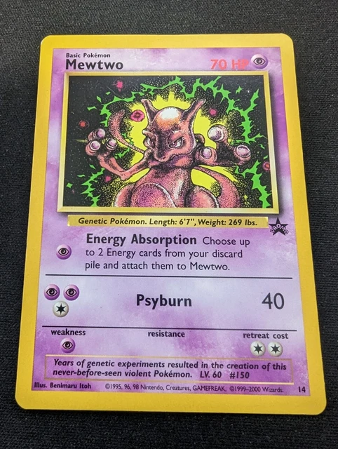Mewtwo No 14 Non Holo Rare Pokemon Card, Black Star Promo