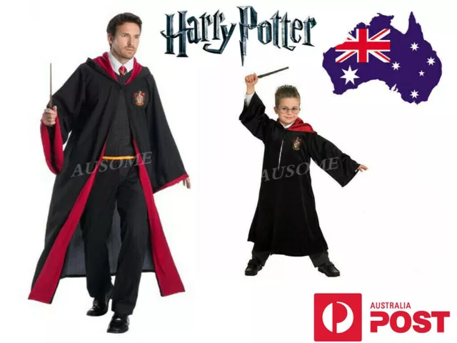 Book Week Harry Potter Gryffindor Adult Kids Robe Tie Glasses Costume Cosplay
