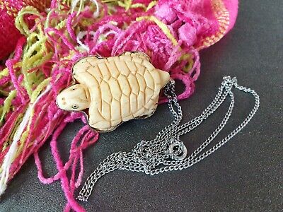 Old Nagaland Carved Turtle Pendant on Chain …beautiful collection and accent pie 2